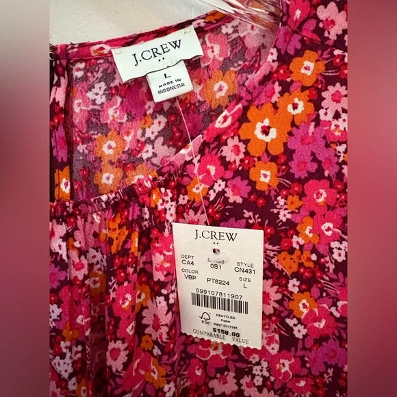 New With Tags Pretty J Crew Floral Midi/Maxi Dress
Size Large - Picture 6 of 7